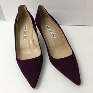 Manolo Blahnik BB 50 Purple Suede Pumps EU 37 US 7